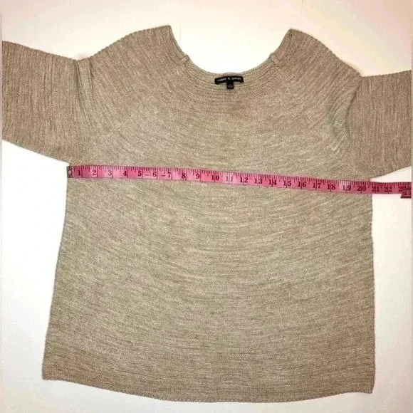 Cable & Gauge Womens Tan Short Sleeve Sweater Size XL - Picture 3 of 4